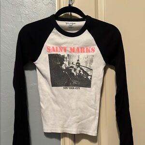 Brandy Melville Black and White Long Sleeve Tee